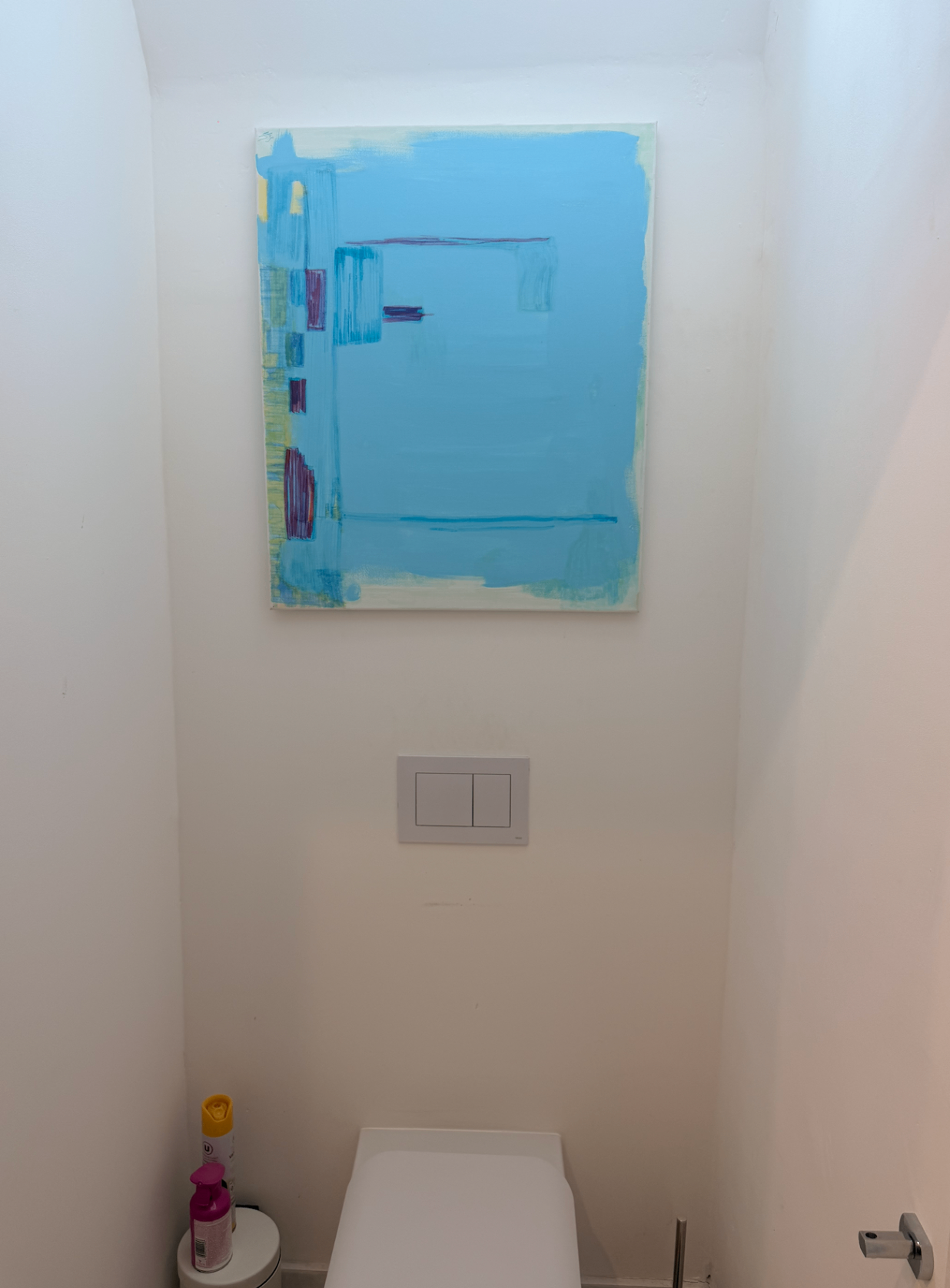 Separate WC with original blue abstract painting